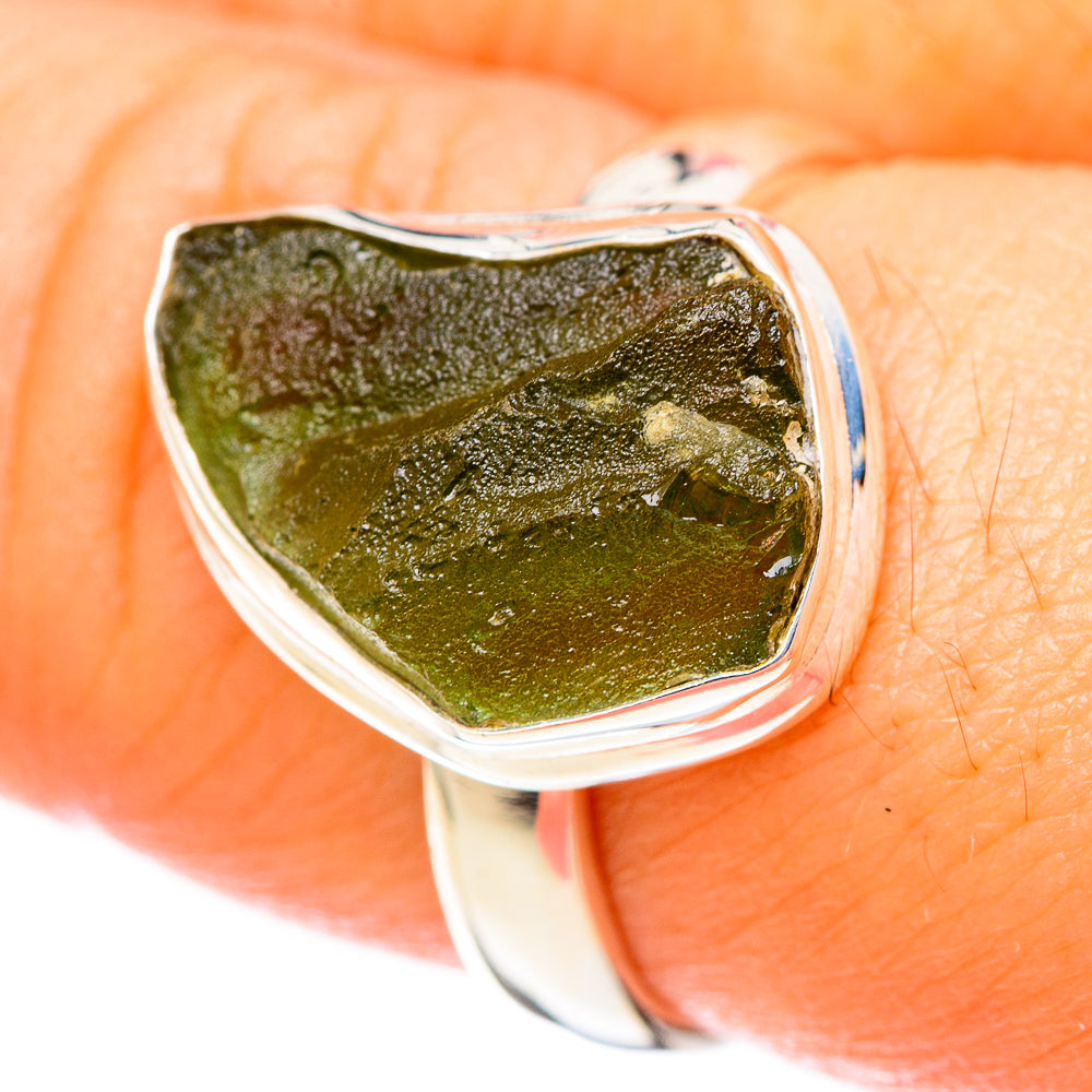 Czech Moldavite Rings handcrafted by Anasilvercos - RING122644
