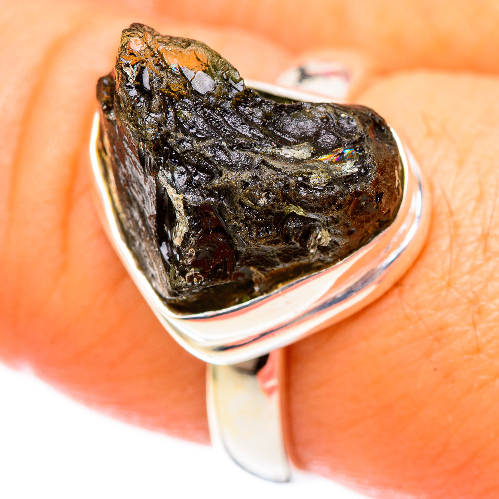 Czech Moldavite Rings handcrafted by Anasilvercos - RING122645