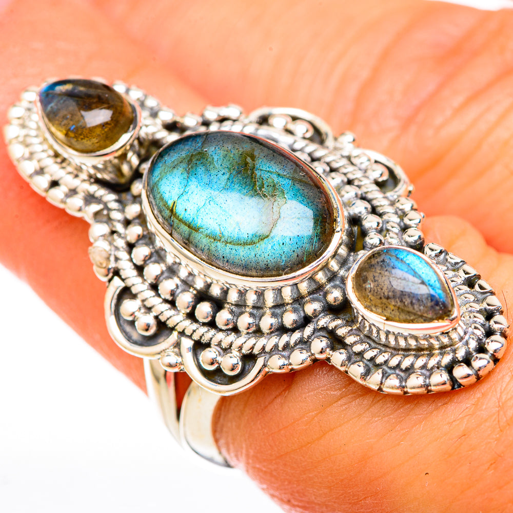 Labradorite Rings handcrafted by Anasilvercos - RING122651