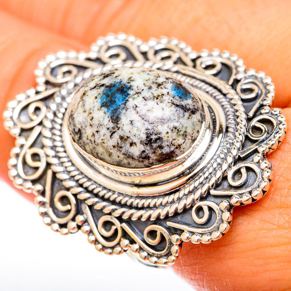 K2 Blue Azurite Rings handcrafted by Anasilvercos - RING122652