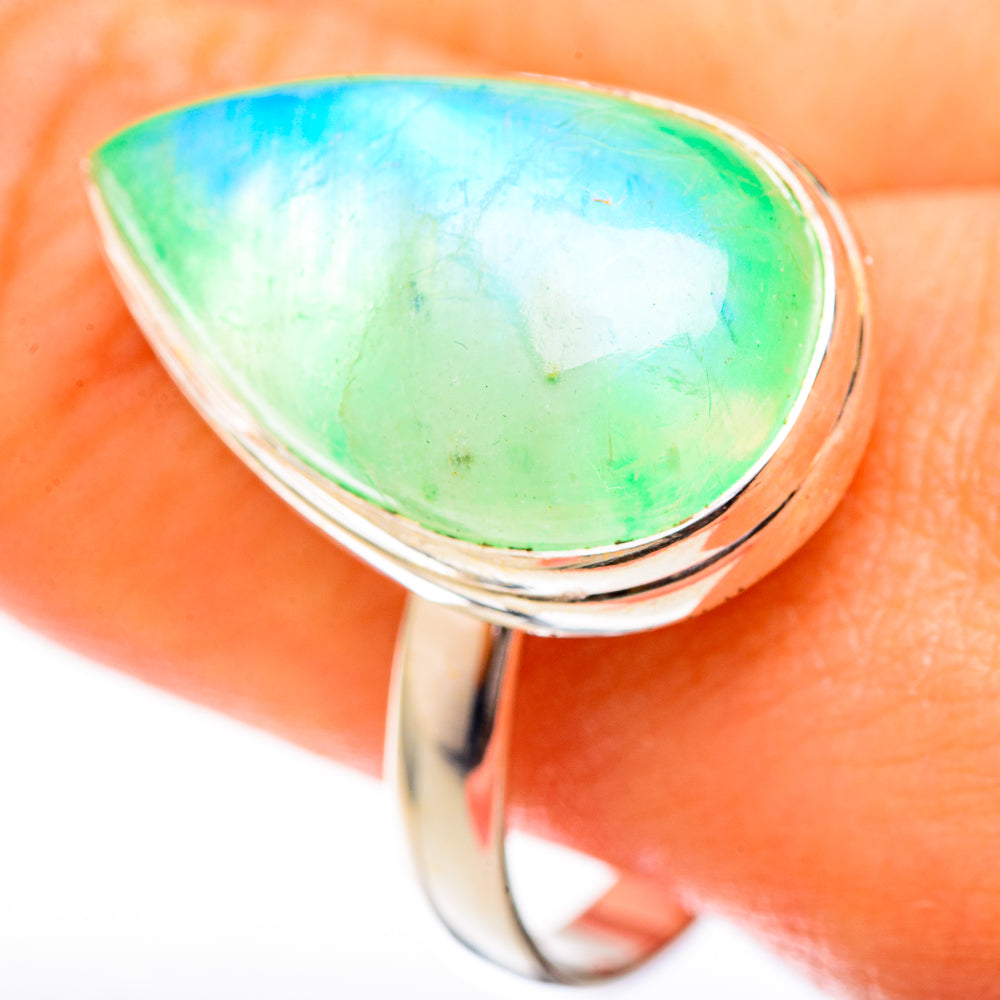 Green Moonstone Rings handcrafted by Anasilvercos - RING122680