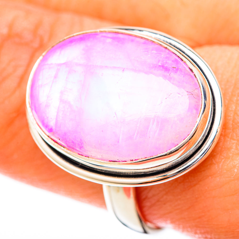 Pink Moonstone Rings handcrafted by Anasilvercos - RING122684