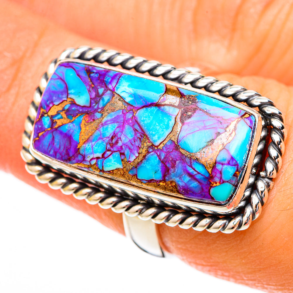 Purple Copper Composite Turquoise Rings handcrafted by Anasilvercos - RING122686