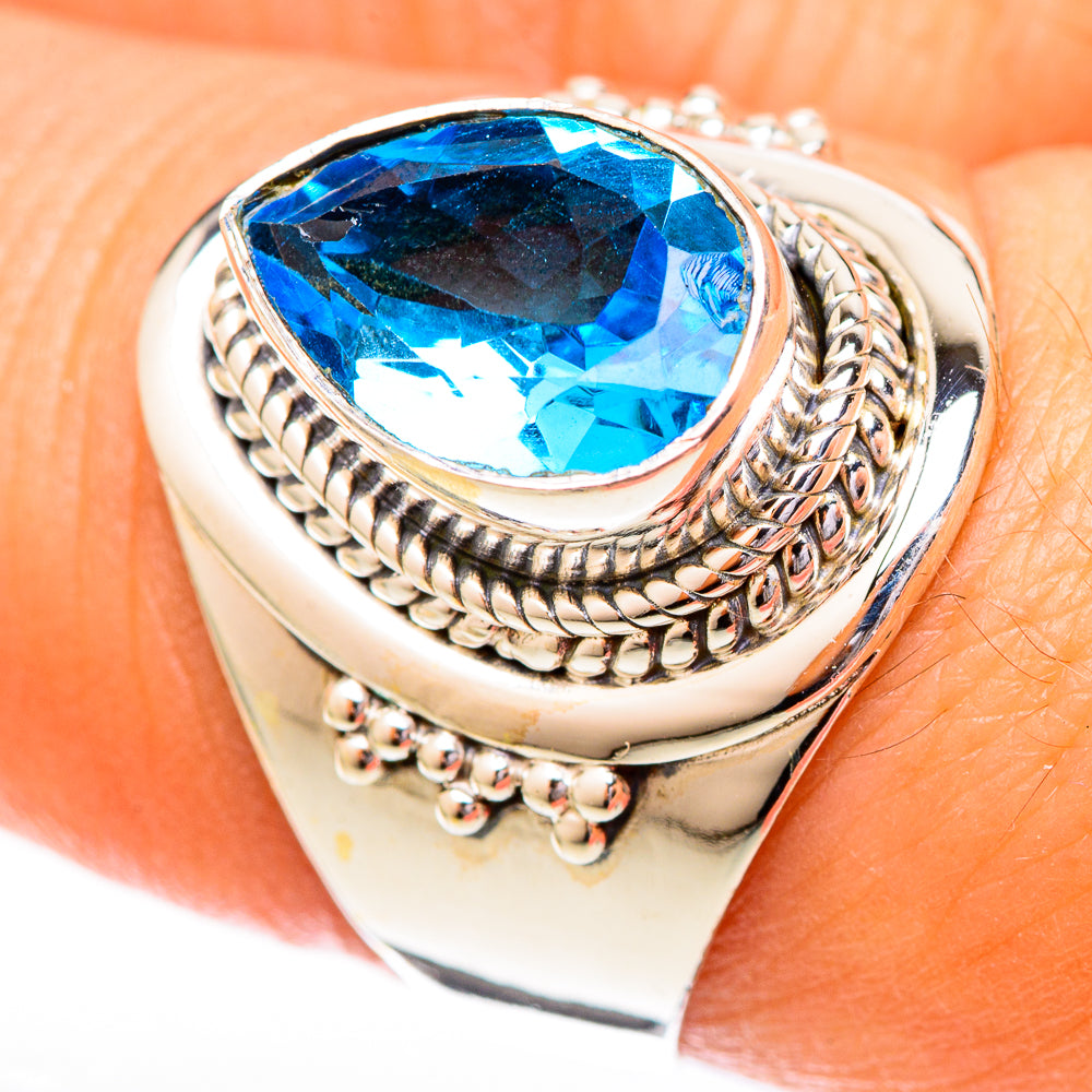 Blue Topaz Rings handcrafted by Anasilvercos - RING122698