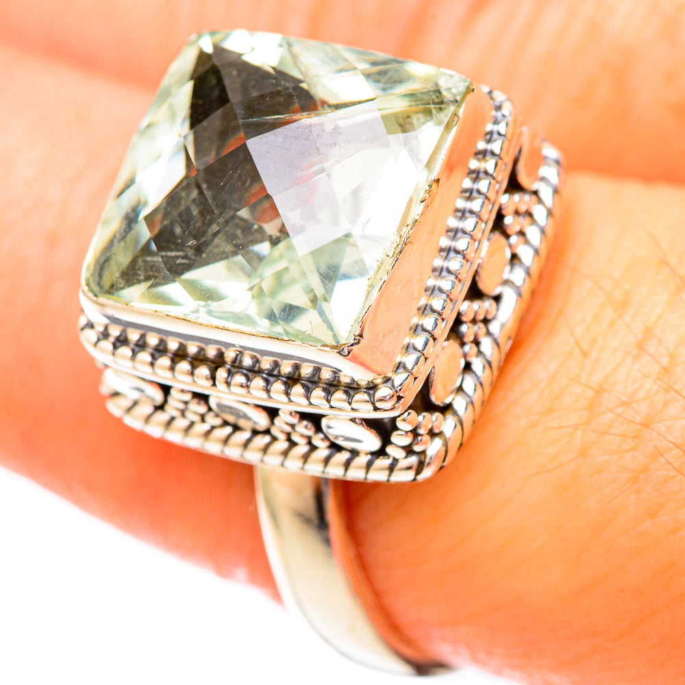 Green Amethyst Rings handcrafted by Anasilvercos - RING122700