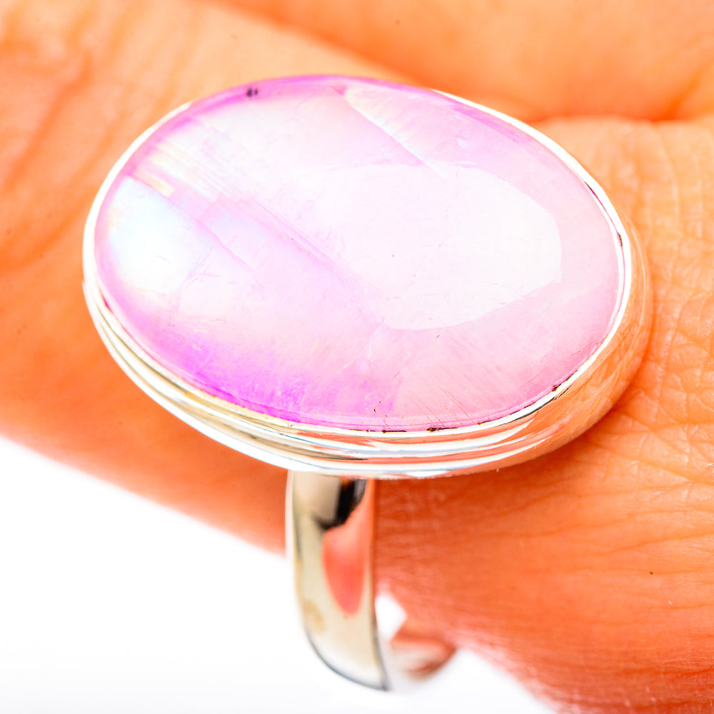 Pink Moonstone Rings handcrafted by Anasilvercos - RING122702