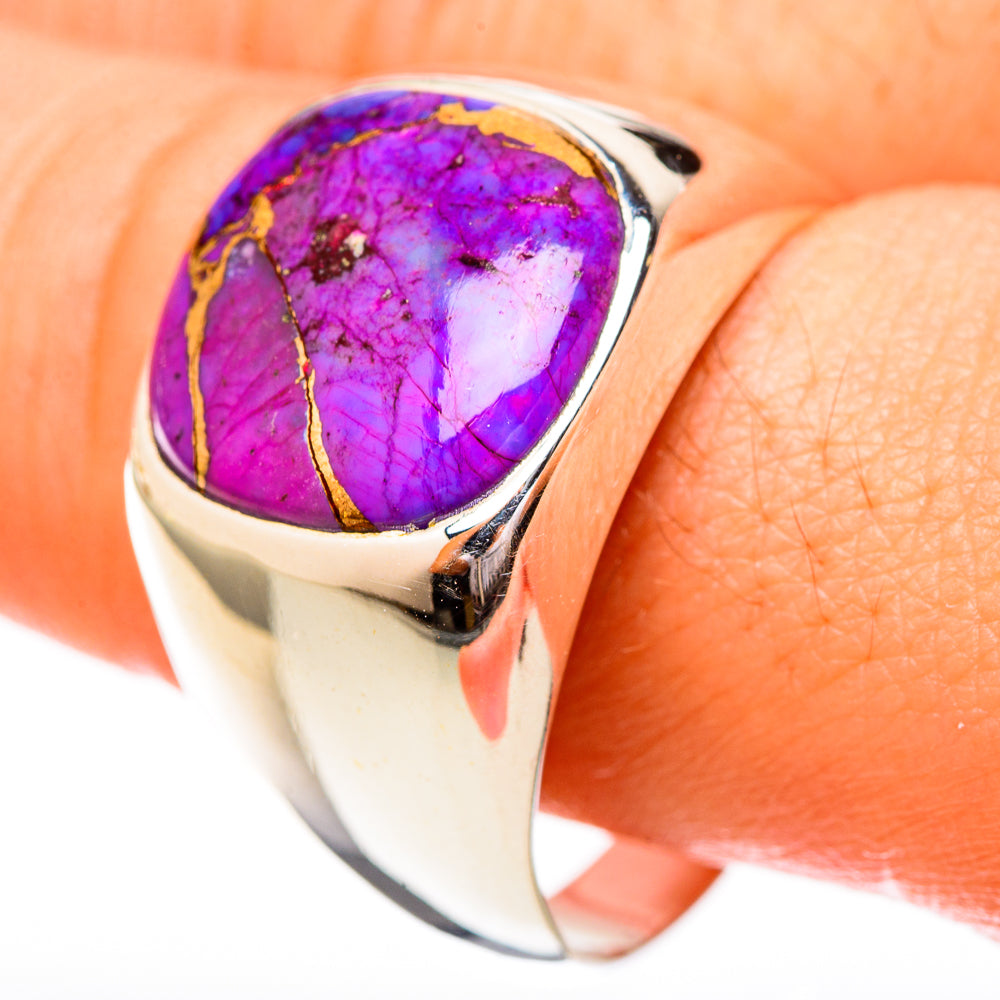 Purple Copper Composite Turquoise Rings handcrafted by Anasilvercos - RING122704