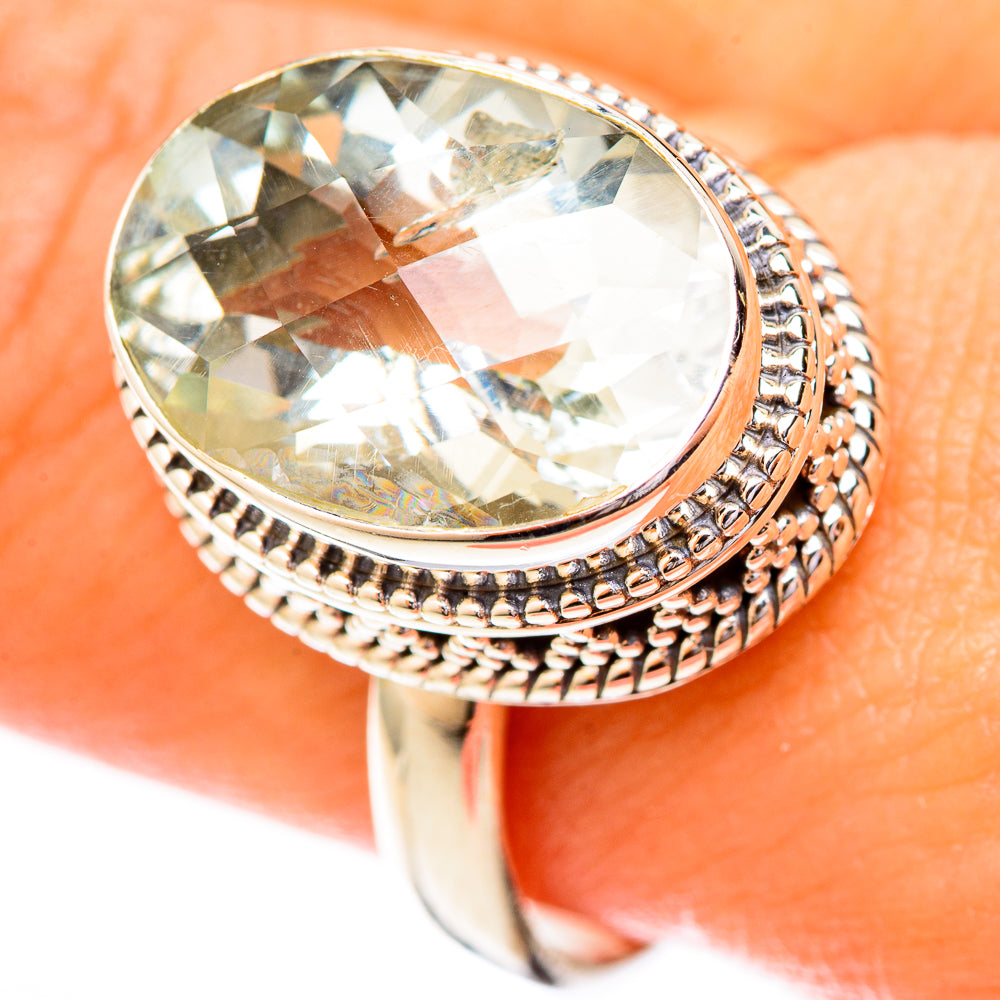 Green Amethyst Rings handcrafted by Anasilvercos - RING122721