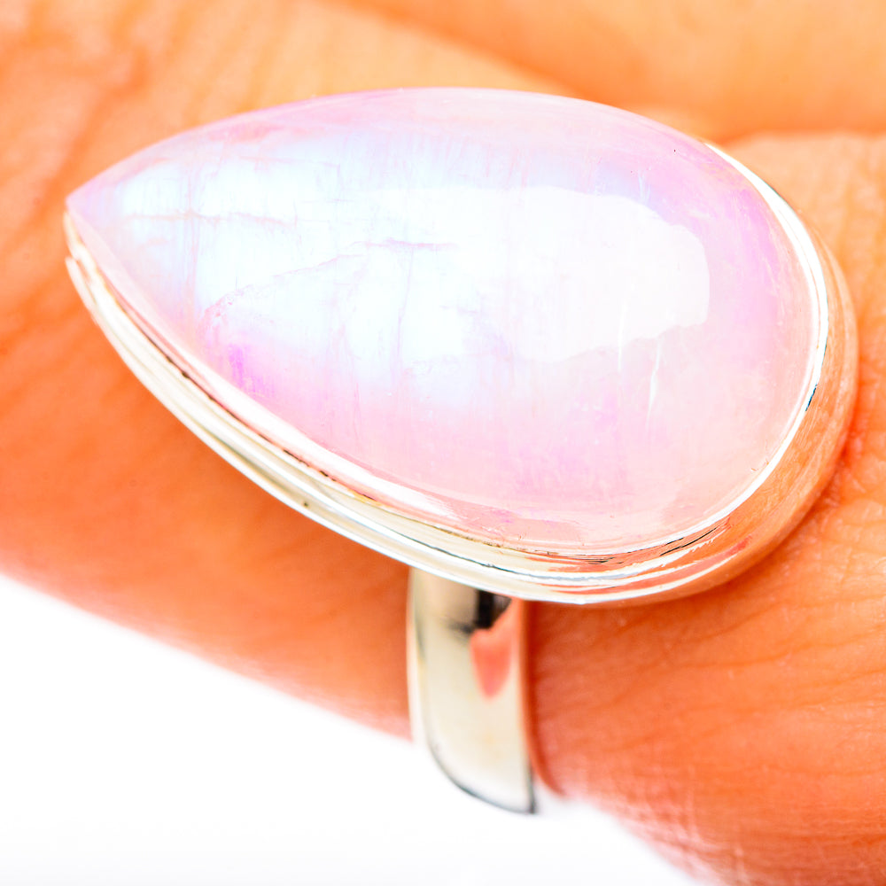 Pink Moonstone Rings handcrafted by Anasilvercos - RING122722