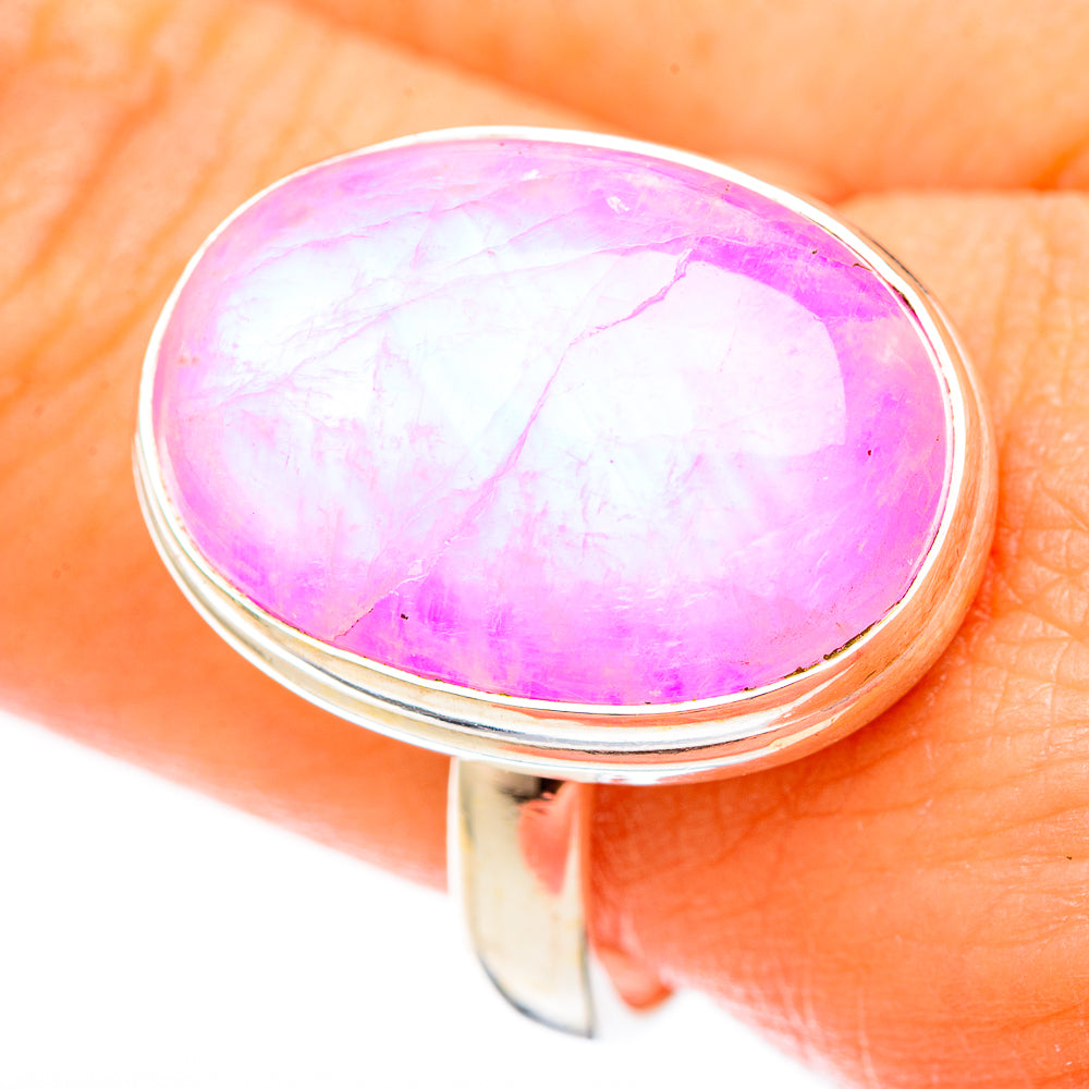 Pink Moonstone Rings handcrafted by Anasilvercos - RING122723