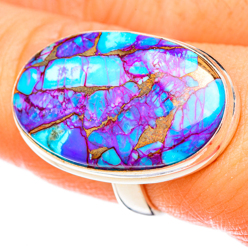 Purple Copper Composite Turquoise Rings handcrafted by Anasilvercos - RING122724