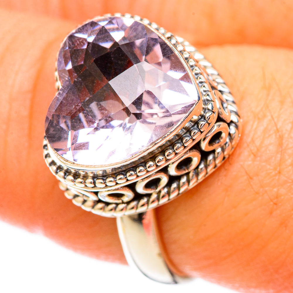 Pink Amethyst Rings handcrafted by Anasilvercos - RING122725
