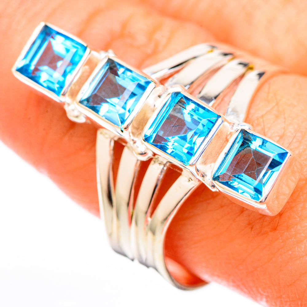 Blue Topaz Rings handcrafted by Anasilvercos - RING122729