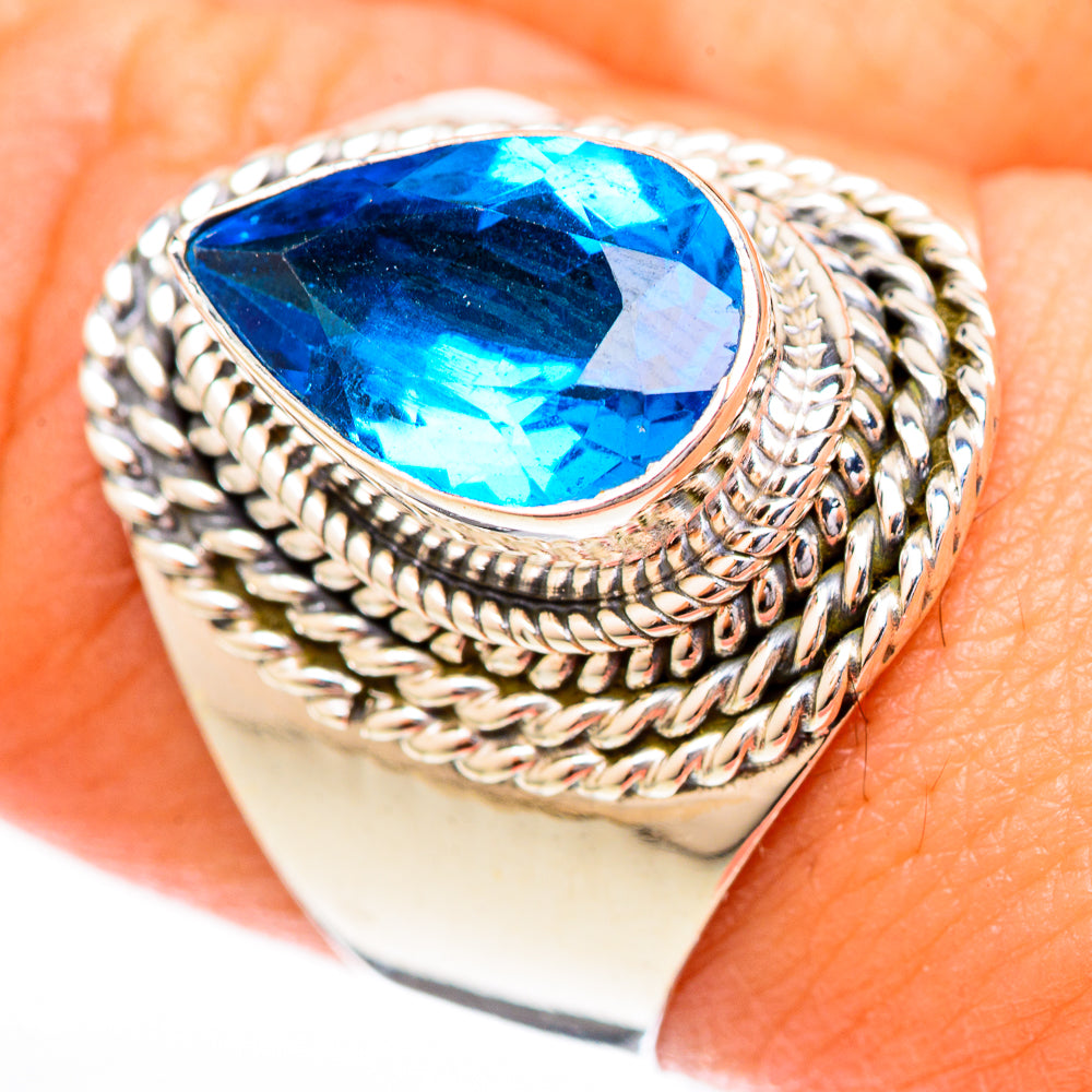 Swiss Blue Topaz Rings handcrafted by Anasilvercos - RING122732