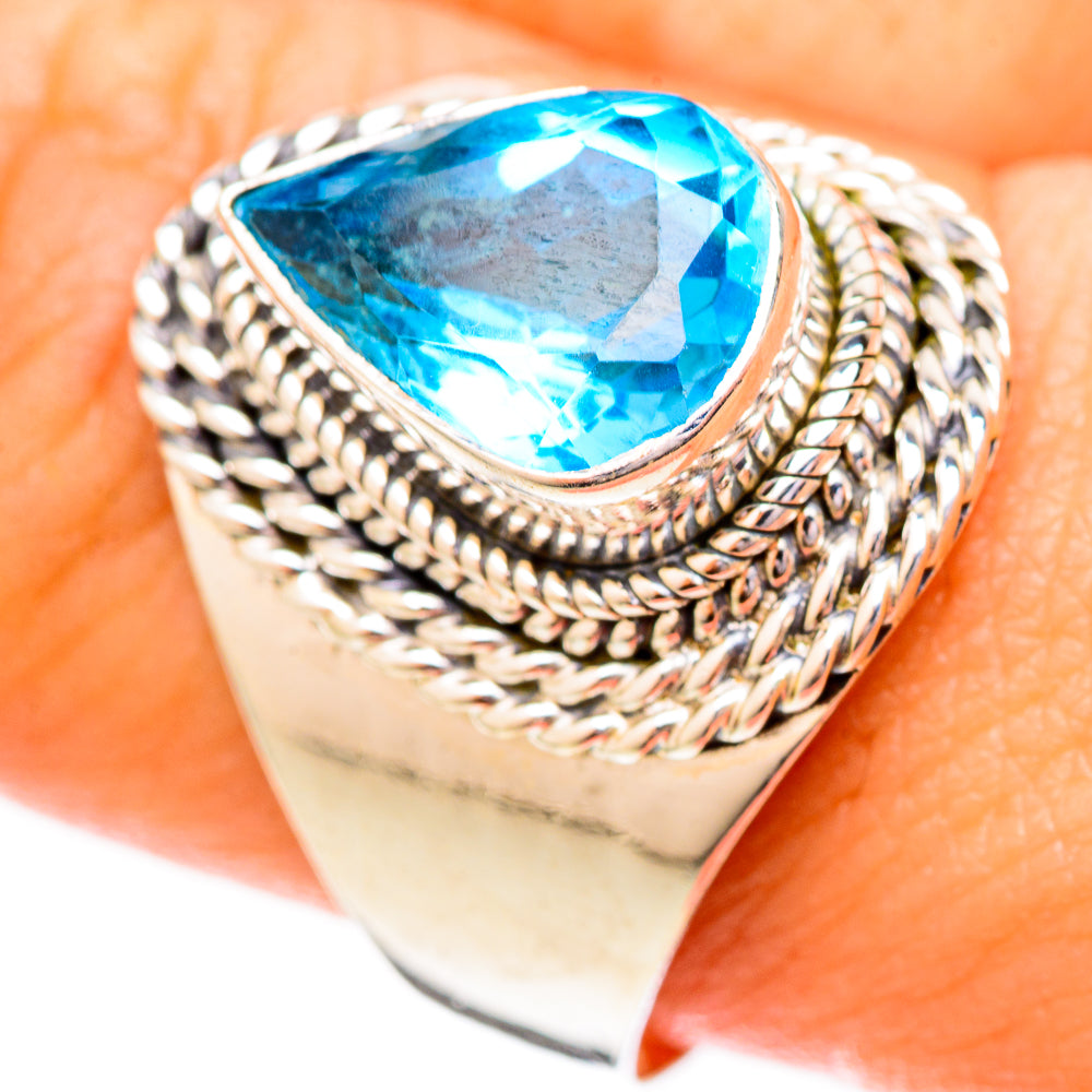 Blue Topaz Rings handcrafted by Anasilvercos - RING122749