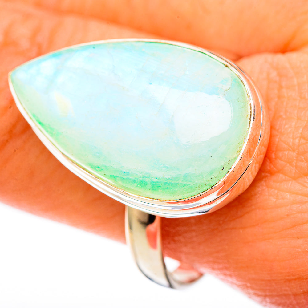 Green Moonstone Rings handcrafted by Anasilvercos - RING122752