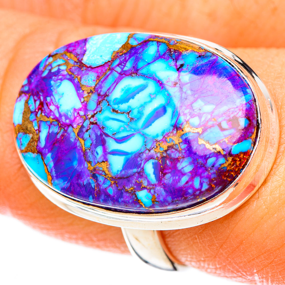 Purple Copper Composite Turquoise Rings handcrafted by Anasilvercos - RING122756