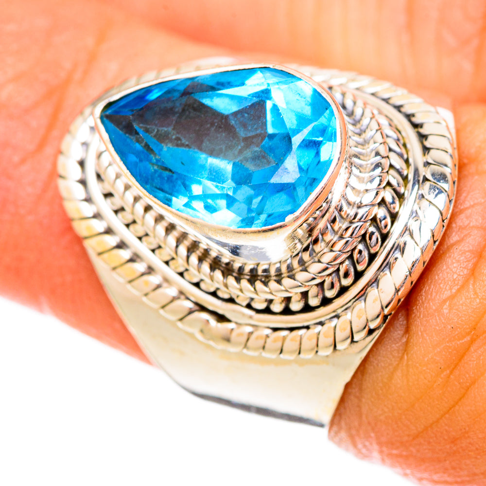 Blue Topaz Rings handcrafted by Anasilvercos - RING122764
