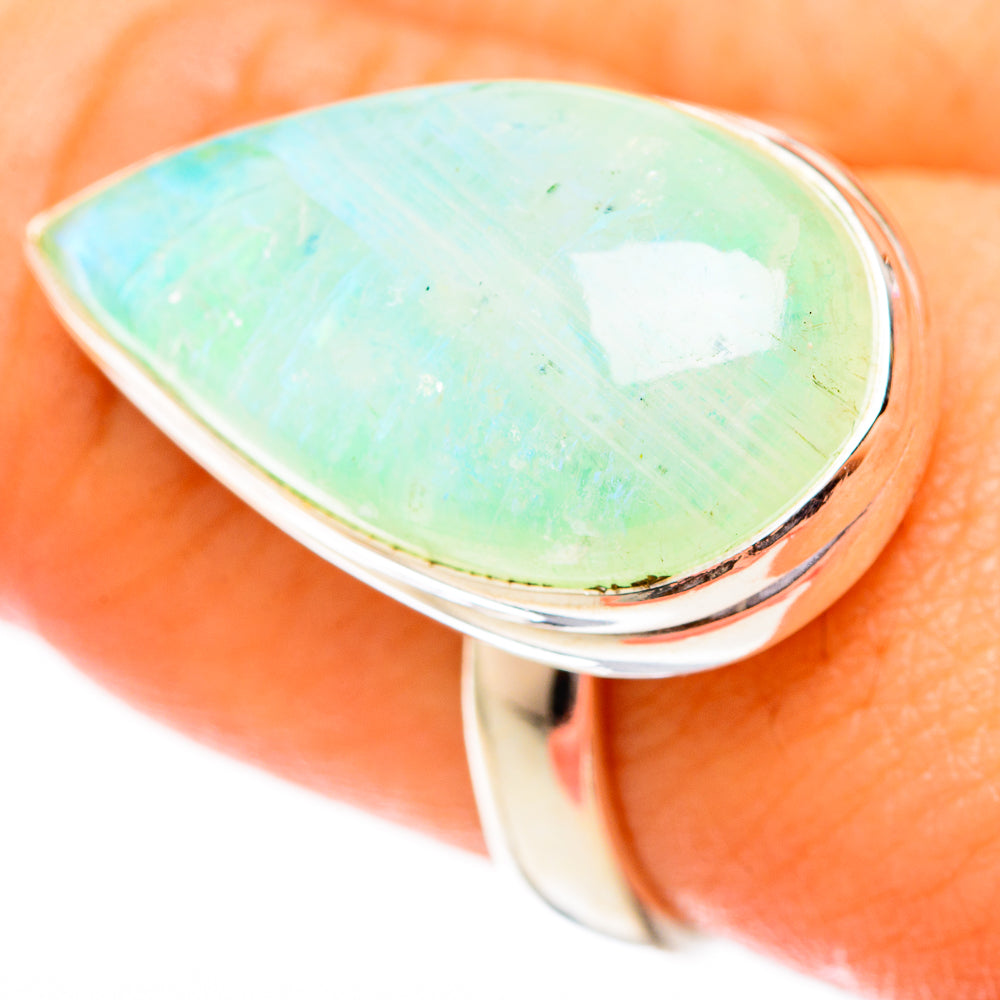 Green Moonstone Rings handcrafted by Anasilvercos - RING122769