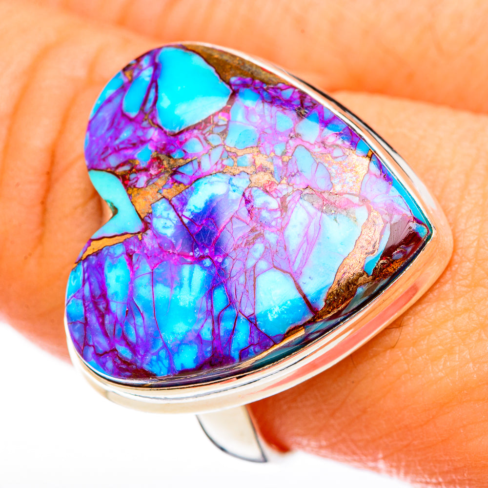 Purple Copper Composite Turquoise Rings handcrafted by Anasilvercos - RING122772
