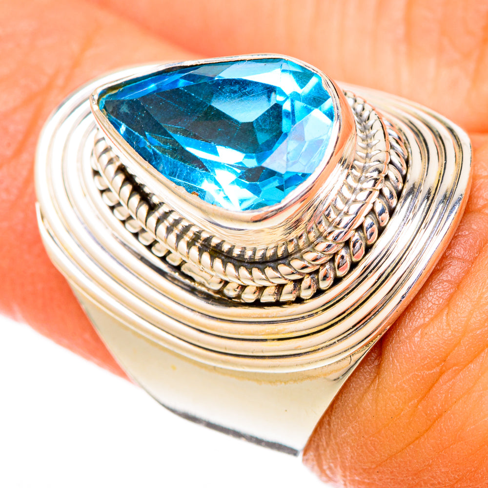 Blue Topaz Rings handcrafted by Anasilvercos - RING122779