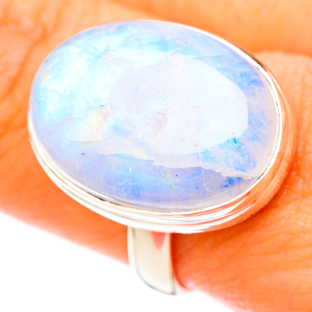 Rainbow Moonstone Rings handcrafted by Anasilvercos - RING122782