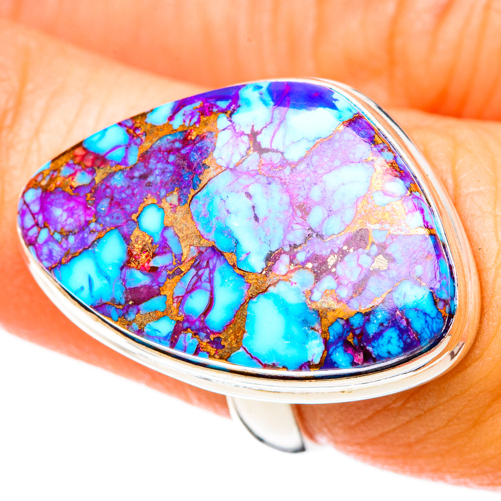 Purple Copper Composite Turquoise Rings handcrafted by Anasilvercos - RING122785