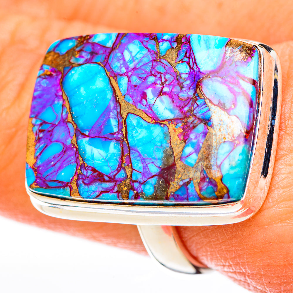 Purple Copper Composite Turquoise Rings handcrafted by Anasilvercos - RING122786