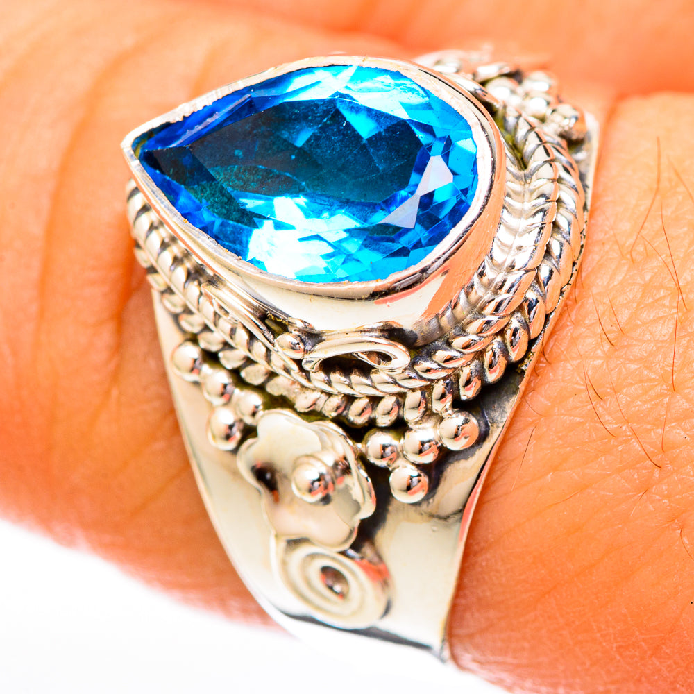 Blue Topaz Rings handcrafted by Anasilvercos - RING122789