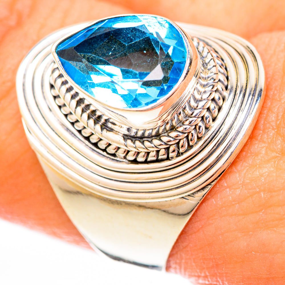 Blue Topaz Rings handcrafted by Anasilvercos - RING122792