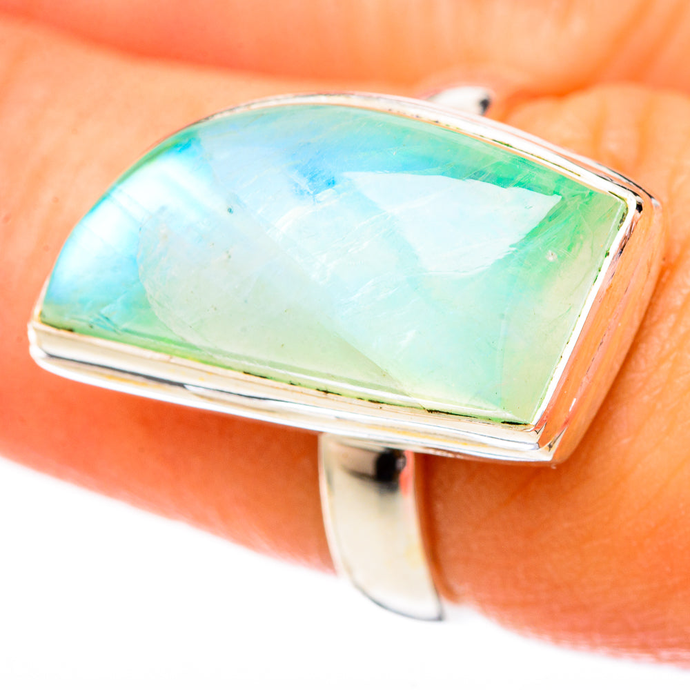 Green Moonstone Rings handcrafted by Anasilvercos - RING122795