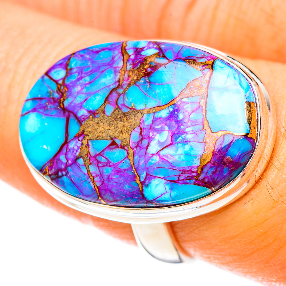 Purple Copper Composite Turquoise Rings handcrafted by Anasilvercos - RING122797