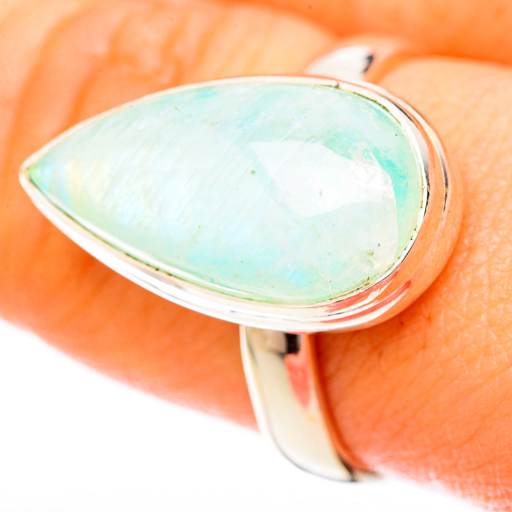 Green Moonstone Rings handcrafted by Anasilvercos - RING122807