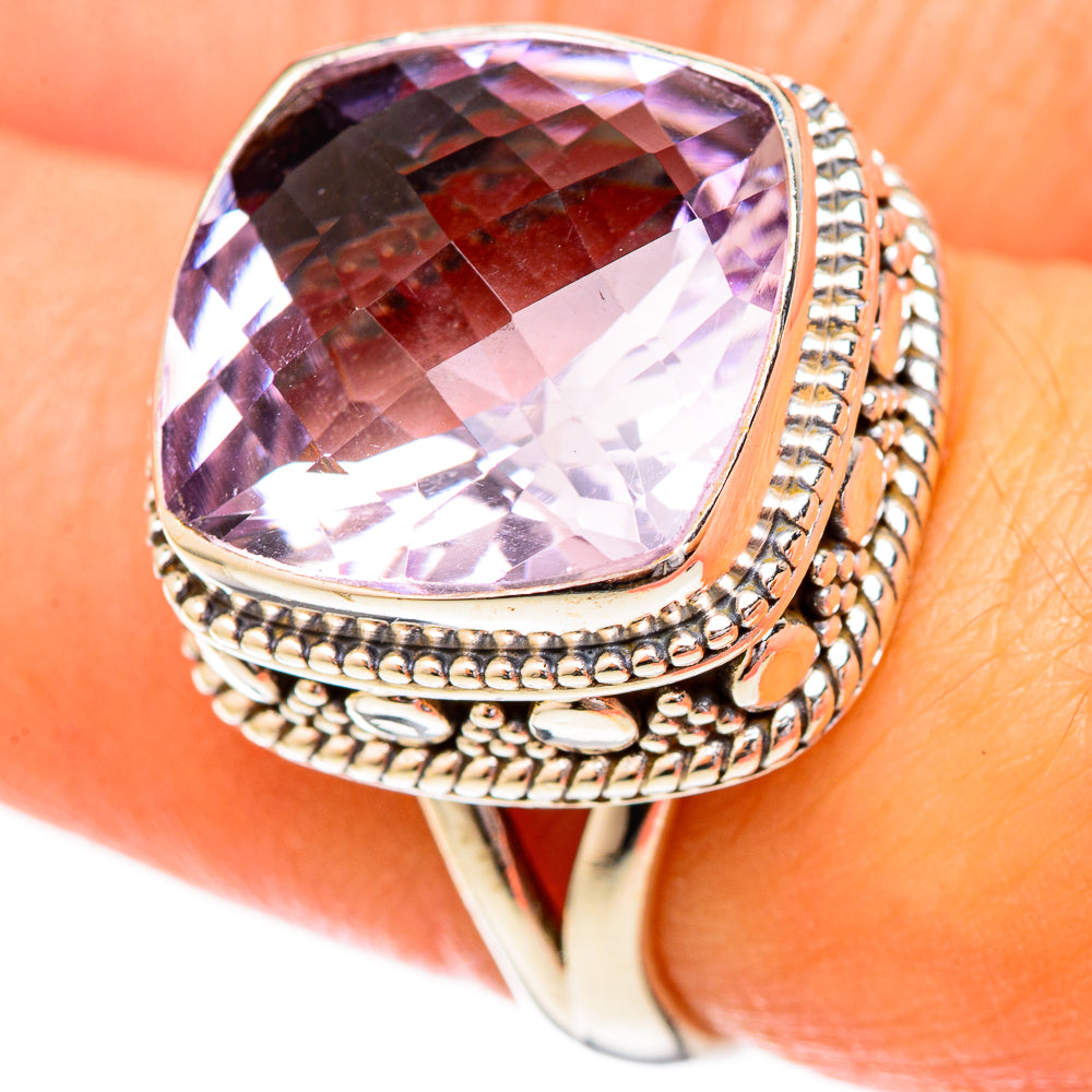 Pink Amethyst Rings handcrafted by Anasilvercos - RING122810