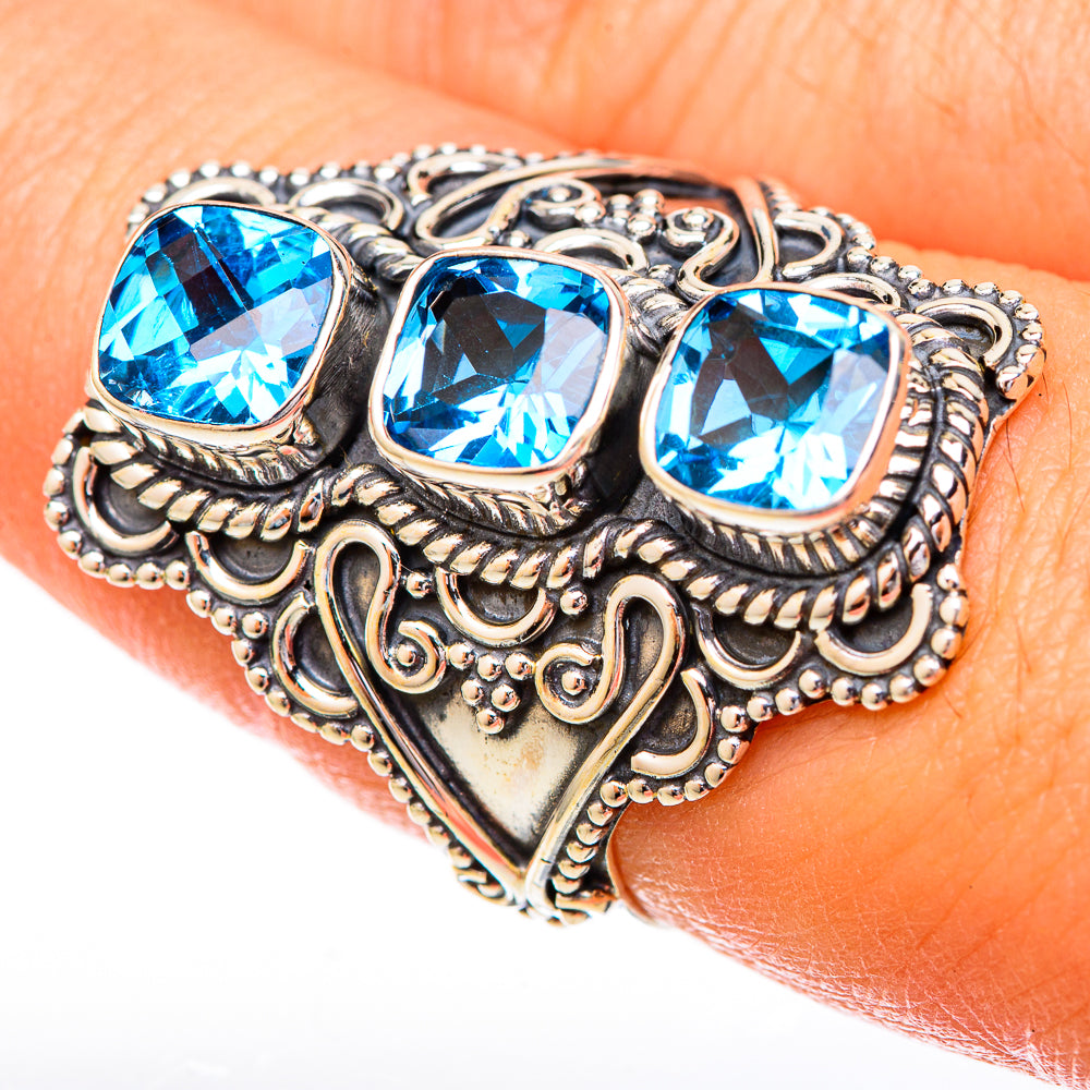 Blue Topaz Rings handcrafted by Anasilvercos - RING122813