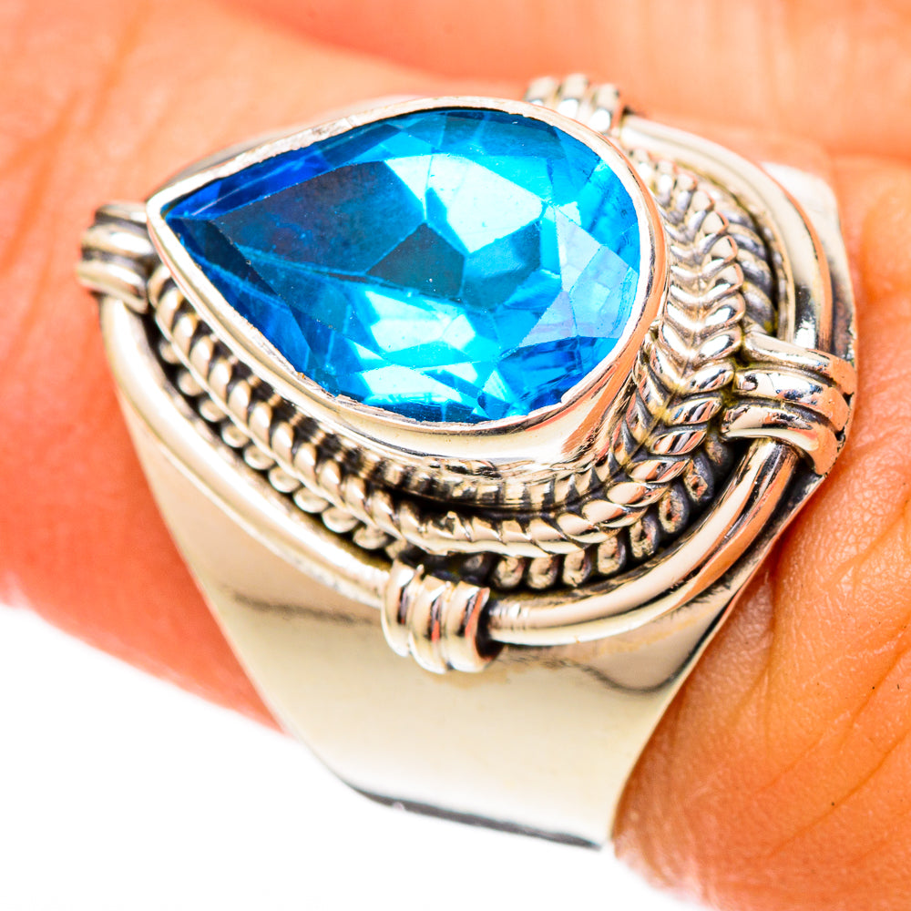 Blue Topaz Rings handcrafted by Anasilvercos - RING122817
