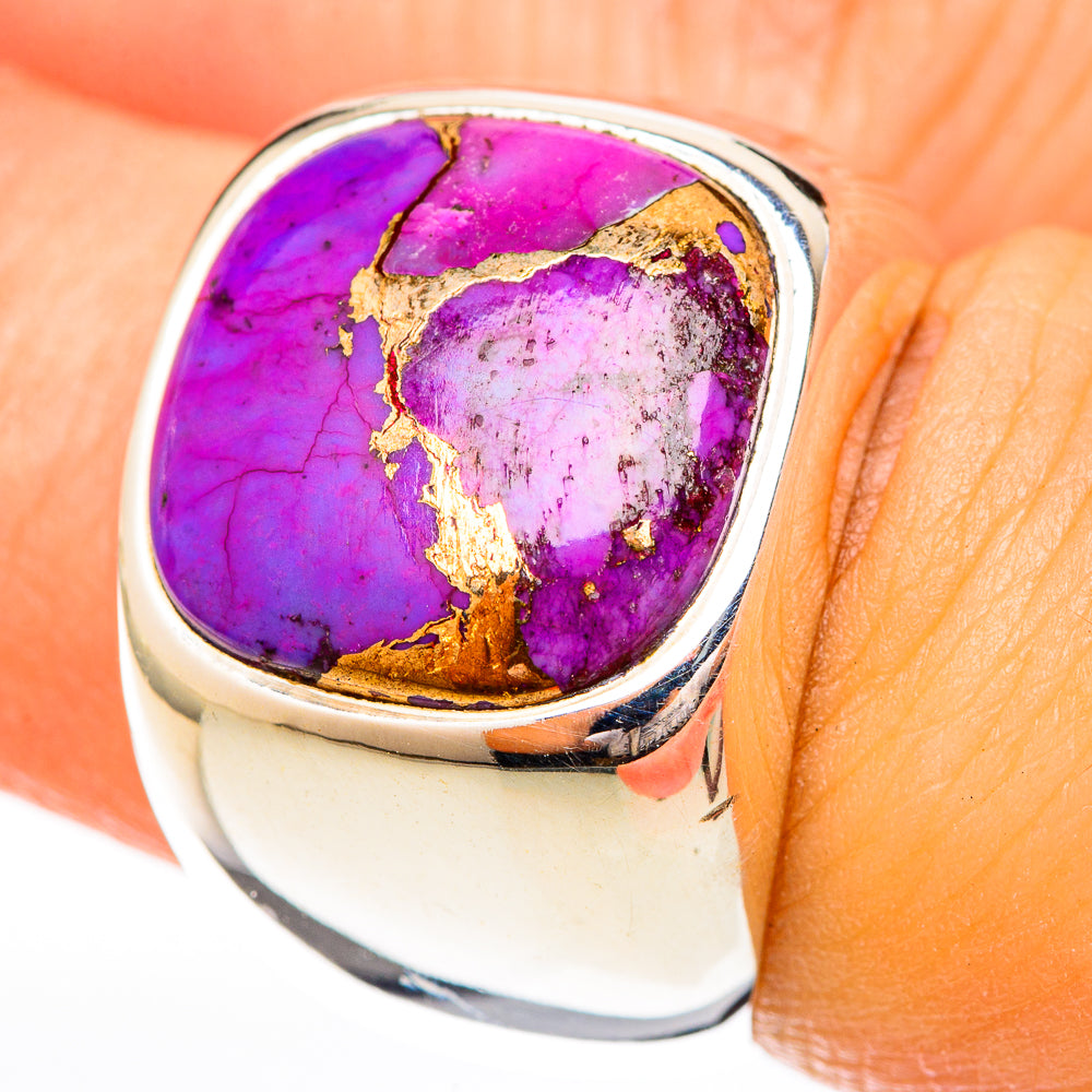 Purple Copper Composite Turquoise Rings handcrafted by Anasilvercos - RING122821