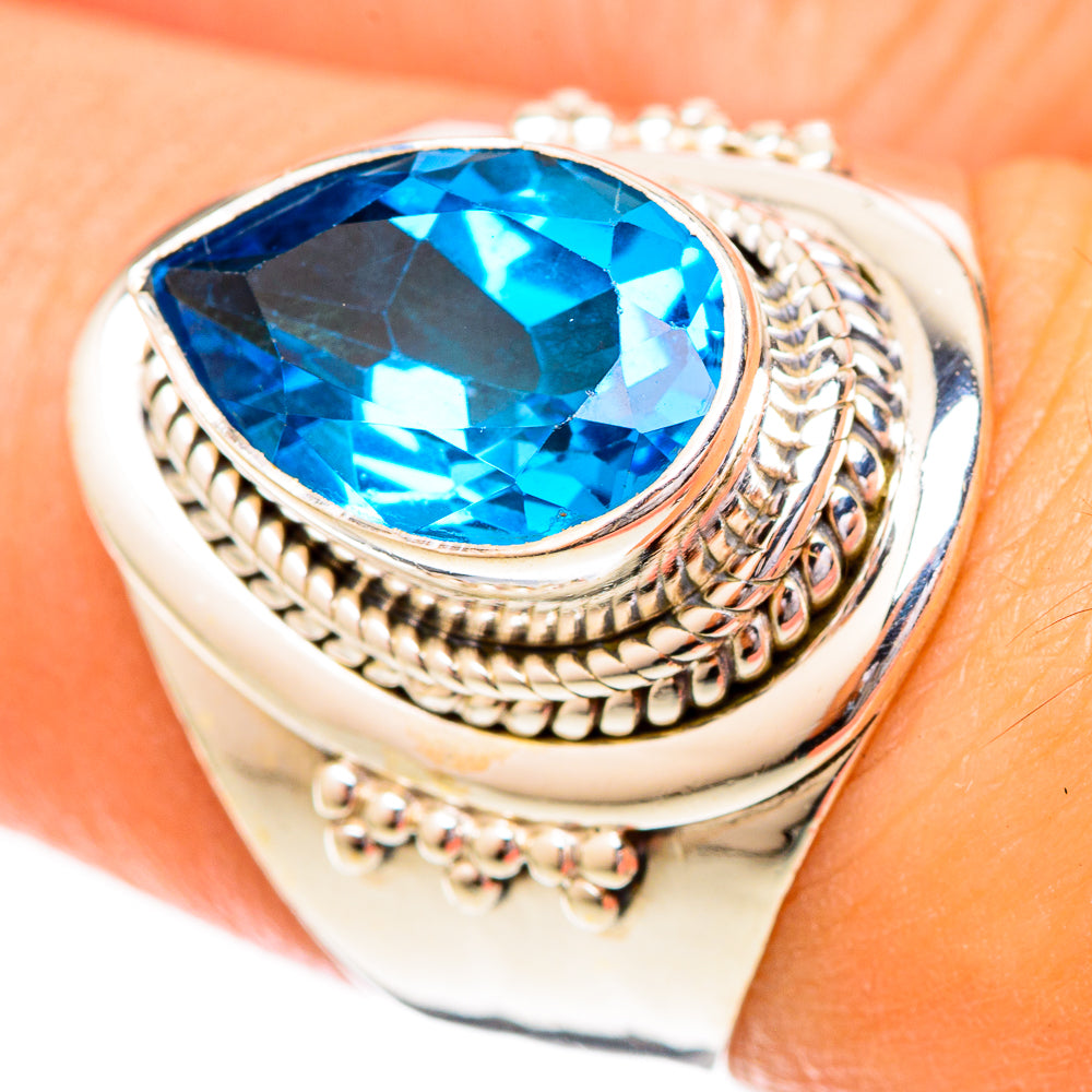 Blue Topaz Rings handcrafted by Anasilvercos - RING122829