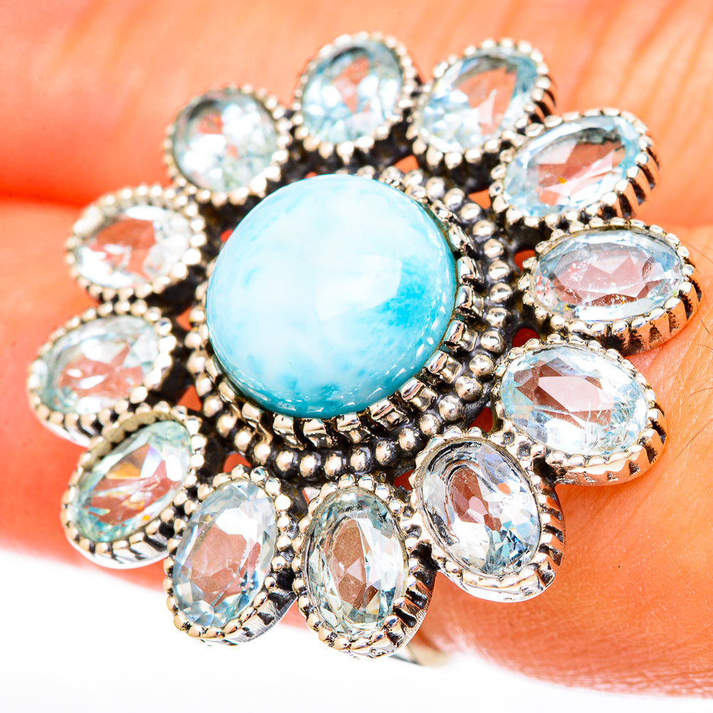 Larimar Rings handcrafted by Anasilvercos - RING122836