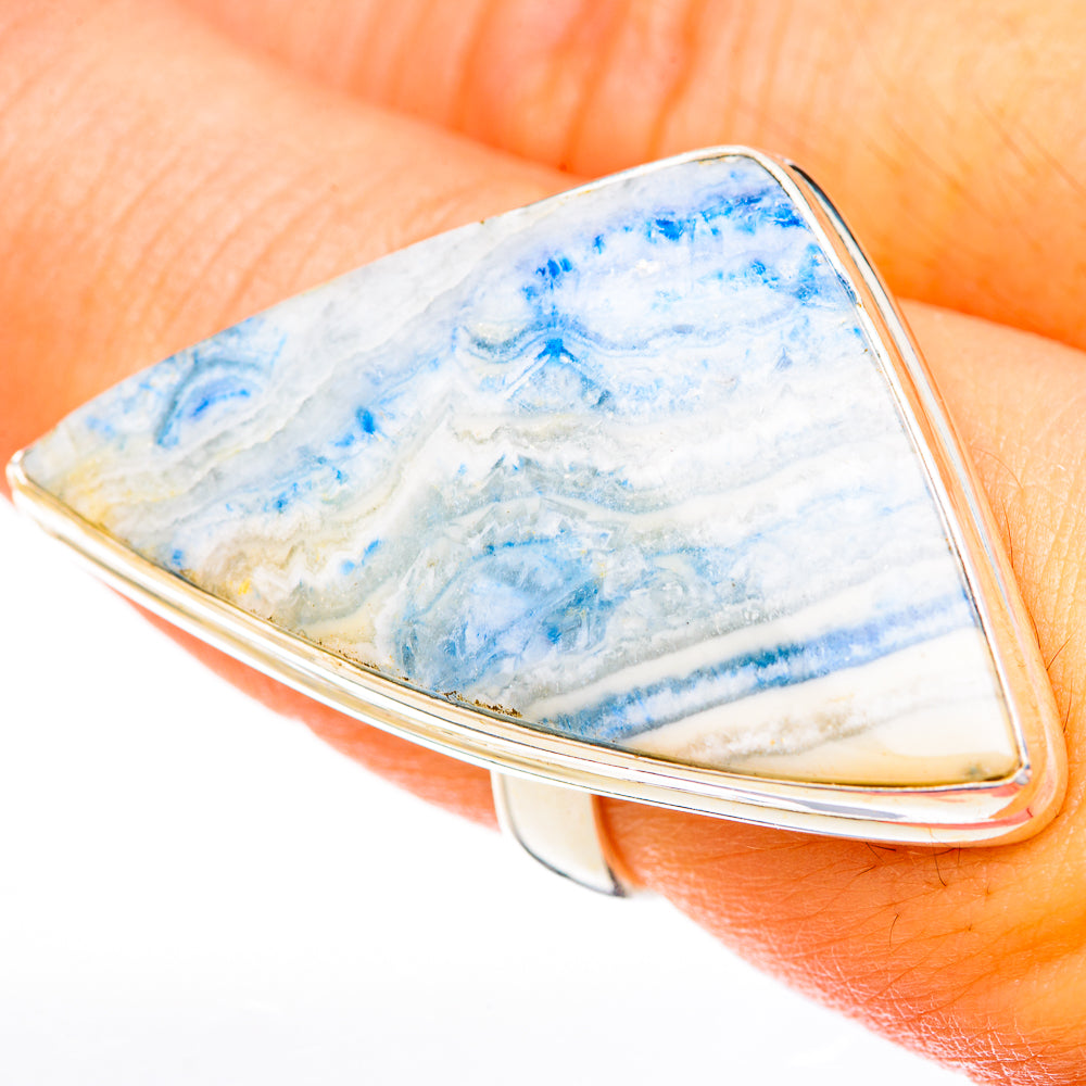 Blue Scheelite Rings handcrafted by Anasilvercos - RING122839
