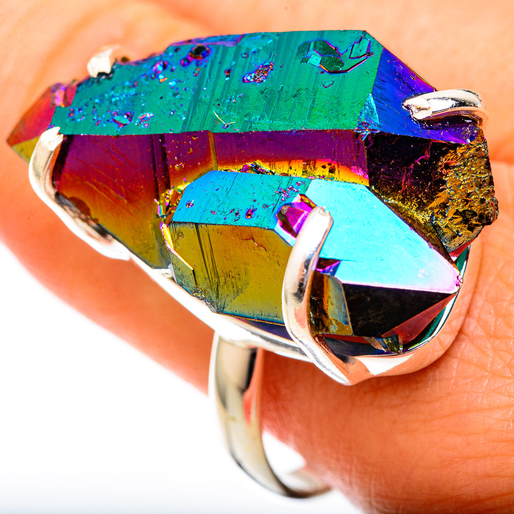 Titanium Sunshine Druzy Rings handcrafted by Anasilvercos - RING122857