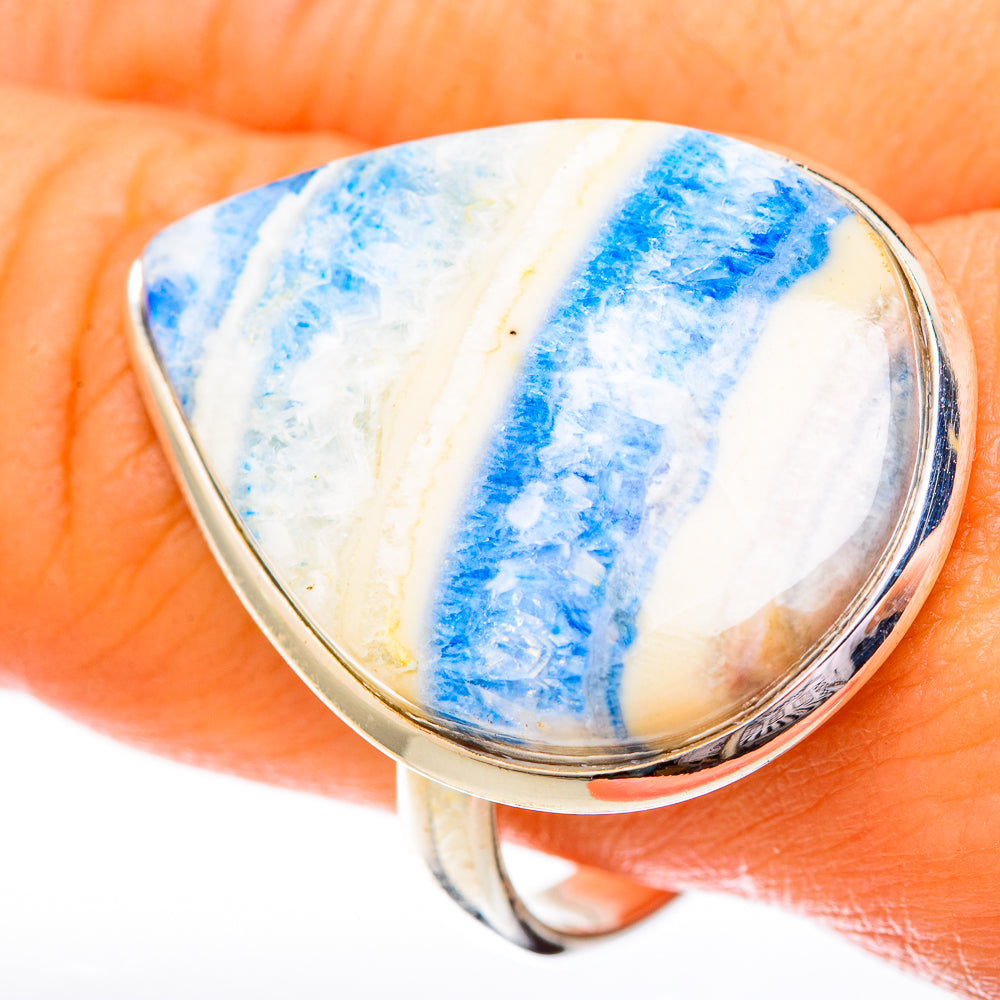 Blue Scheelite Rings handcrafted by Anasilvercos - RING122869