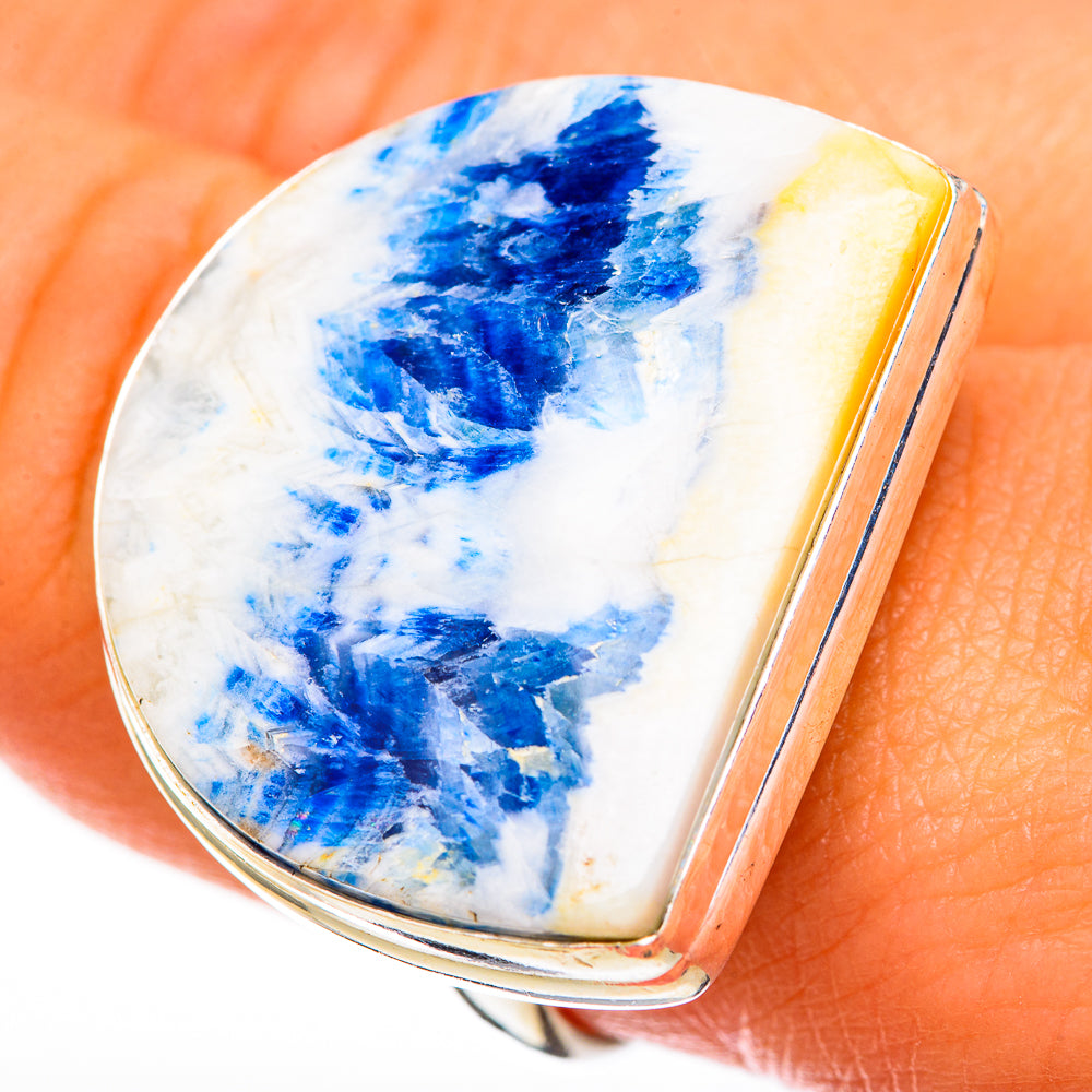 Blue Scheelite Rings handcrafted by Anasilvercos - RING122874