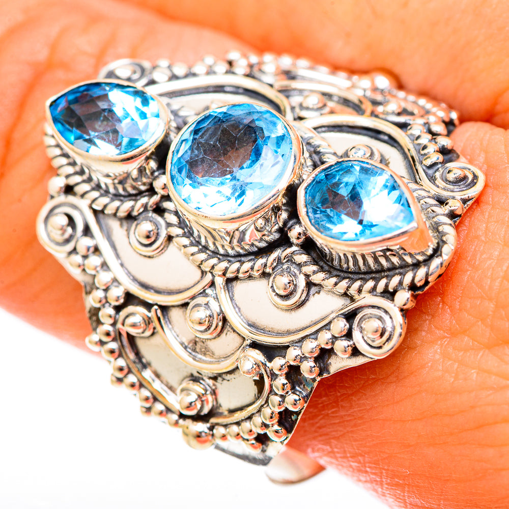 Blue Topaz Rings handcrafted by Anasilvercos - RING122898