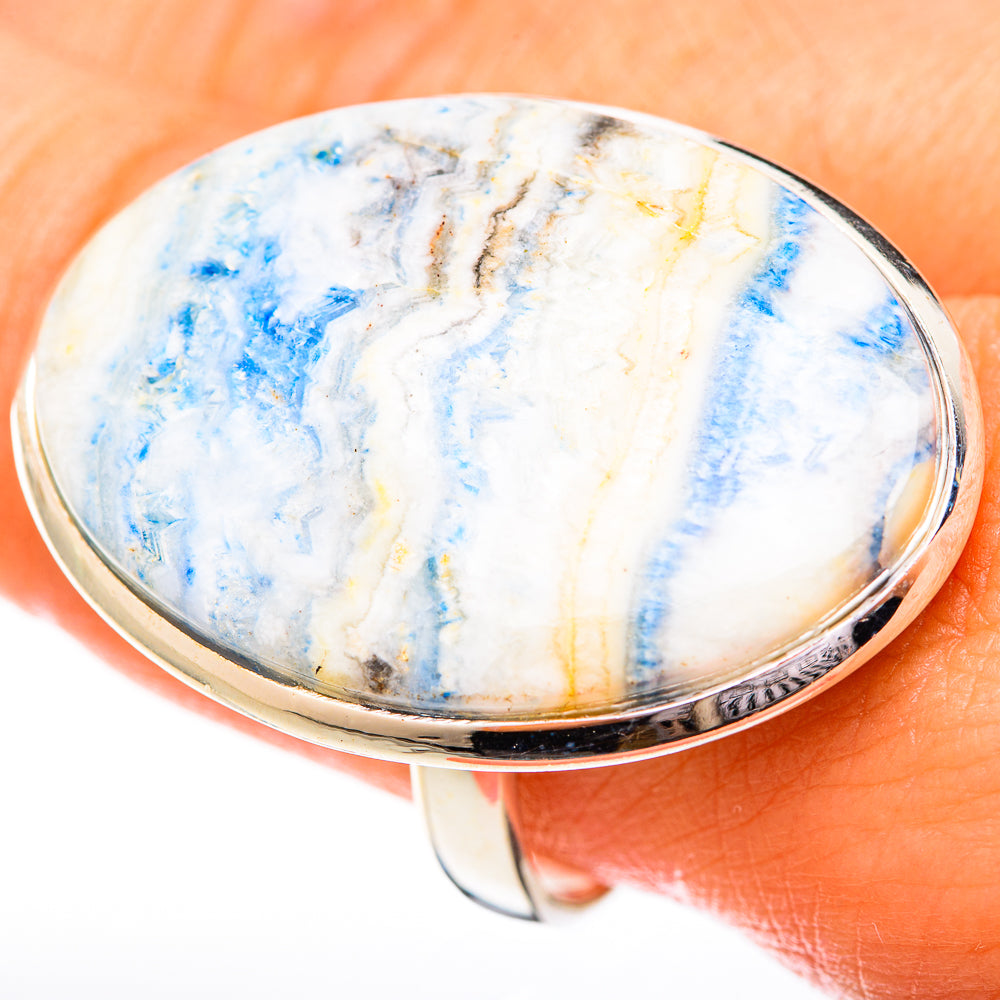 Blue Scheelite Rings handcrafted by Anasilvercos - RING122900