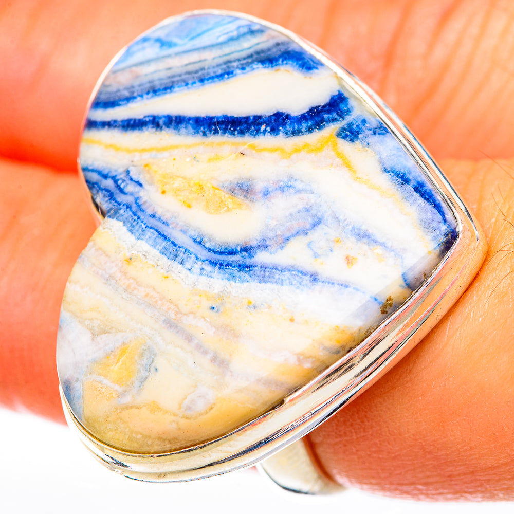 Blue Scheelite Rings handcrafted by Anasilvercos - RING122918