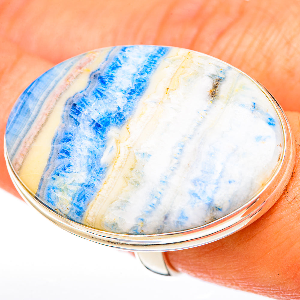 Blue Scheelite Rings handcrafted by Anasilvercos - RING122919