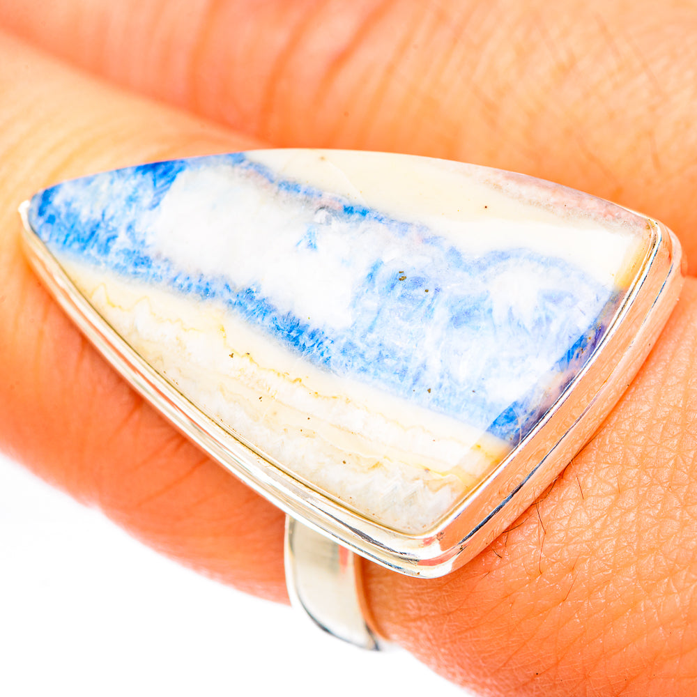 Blue Scheelite Rings handcrafted by Anasilvercos - RING122922