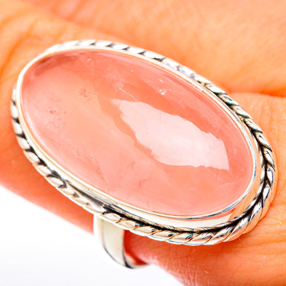 Rose Quartz Rings handcrafted by Anasilvercos - RING122924