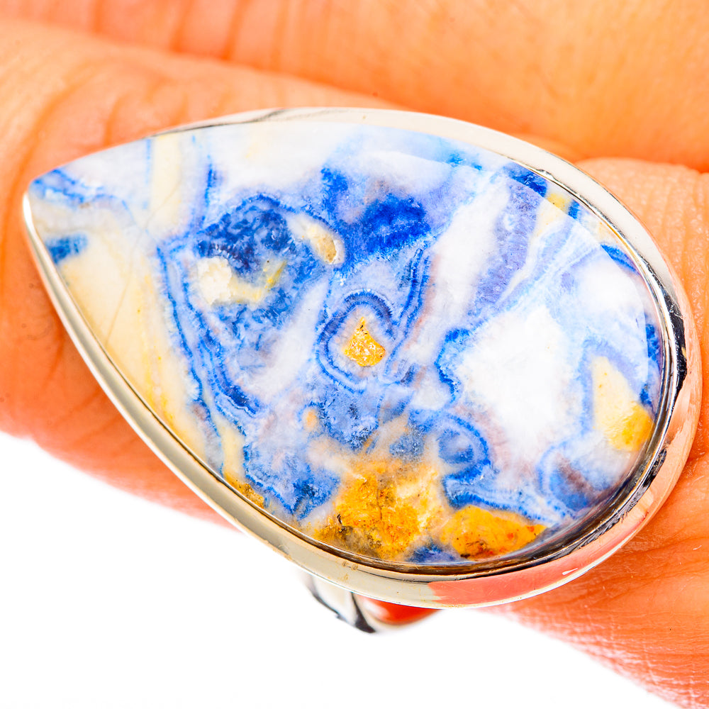 Blue Scheelite Rings handcrafted by Anasilvercos - RING122956